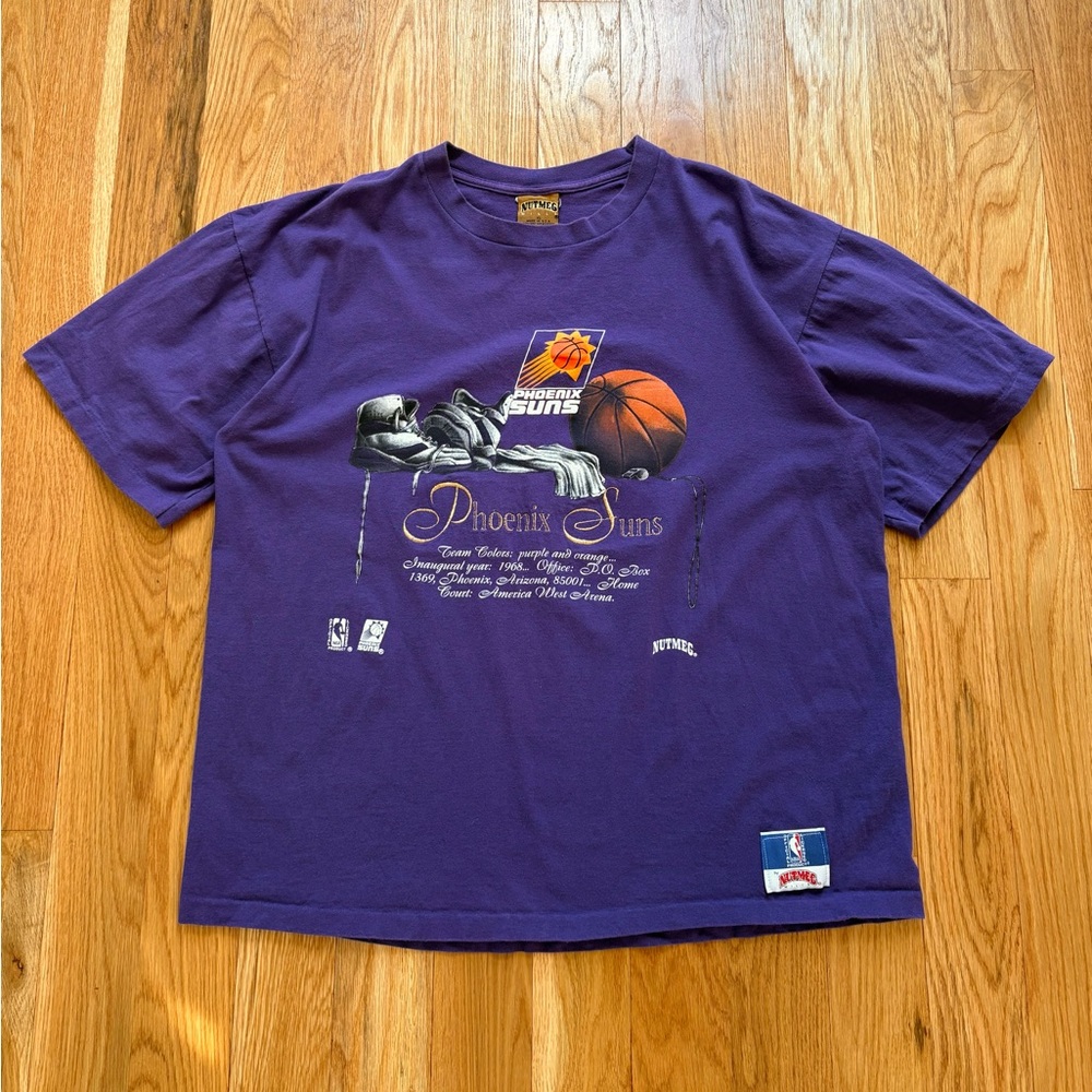 Phoenix Suns Nutmeg Mills NBA Vintage 90s Cotton Single Stitch USA Made Tee XL
